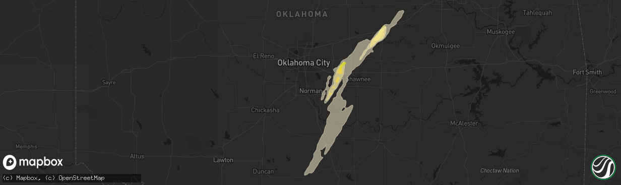 Hail map in Norman, OK on March 6, 2026