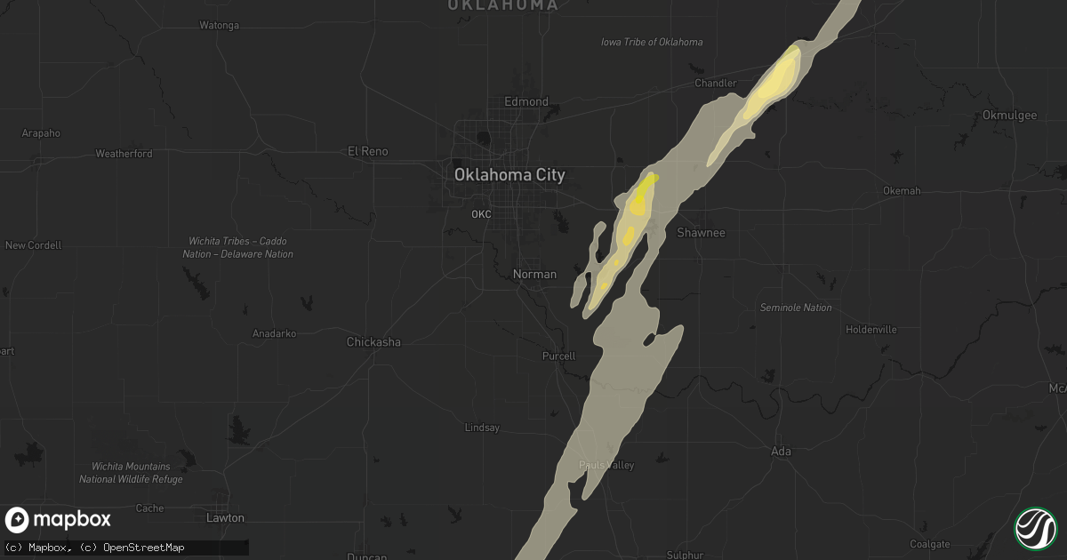 Hail map in Norman, OK on March 6, 2026