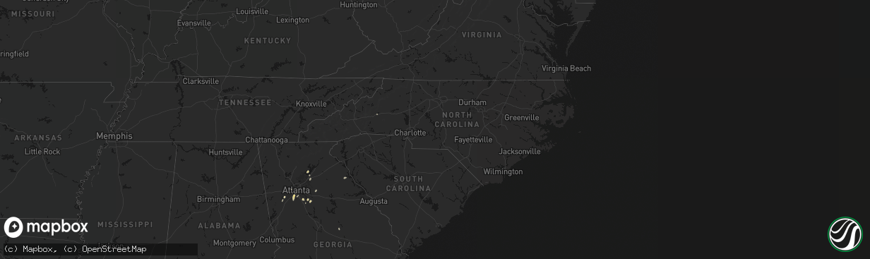 Hail map in North Carolina on March 6, 2026