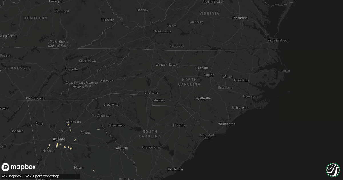 Hail map in North Carolina on March 6, 2026