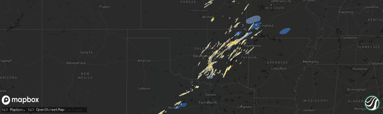 Hail map in Oklahoma on March 6, 2026