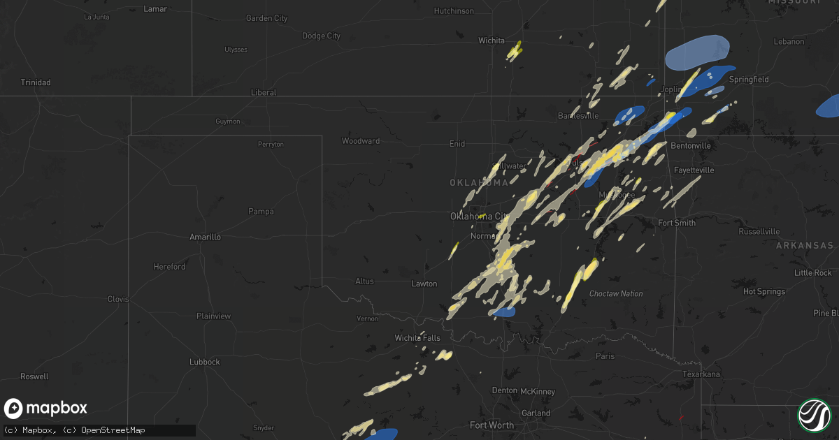 Hail map in Oklahoma on March 6, 2026