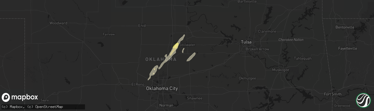 Hail map in Perkins, OK on March 6, 2026