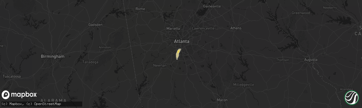 Hail map in Riverdale, GA on March 6, 2026