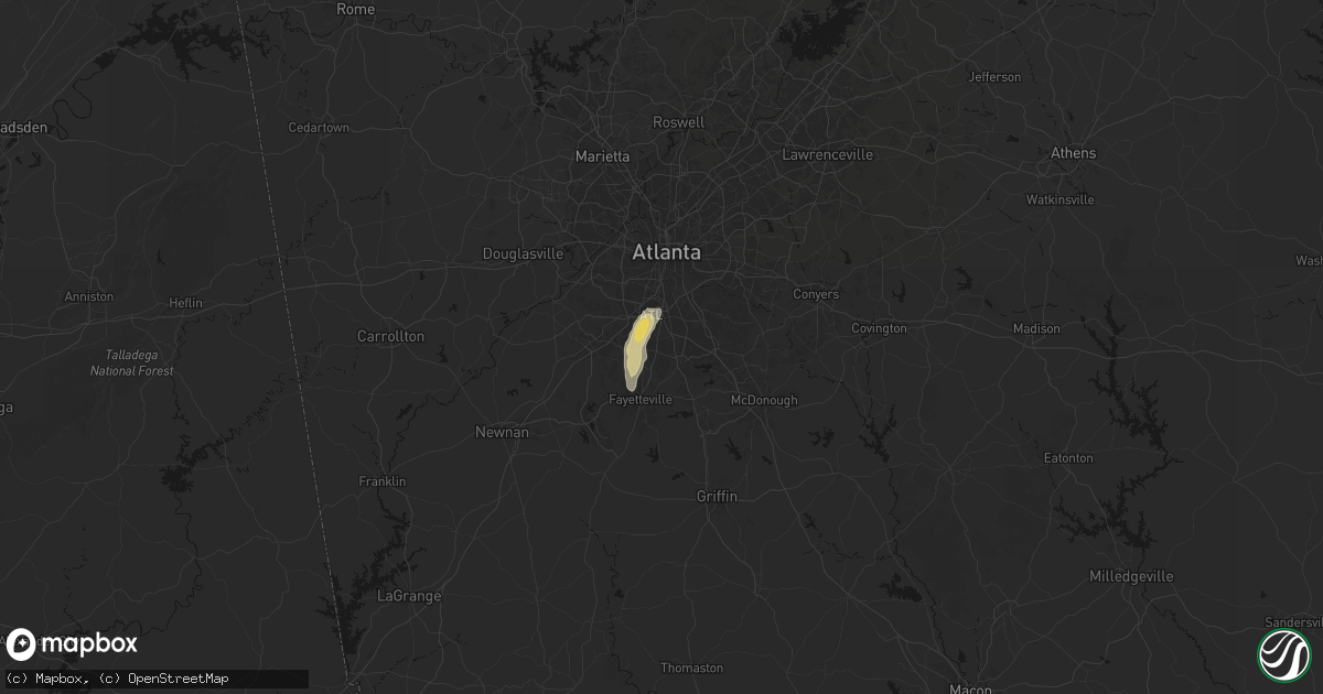 Hail map in Riverdale, GA on March 6, 2026