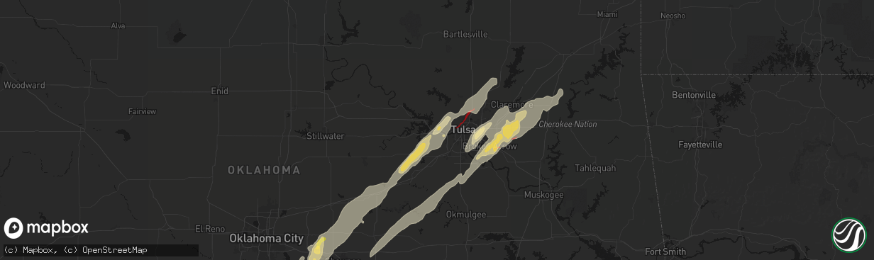 Hail map in Sand Springs, OK on March 6, 2026