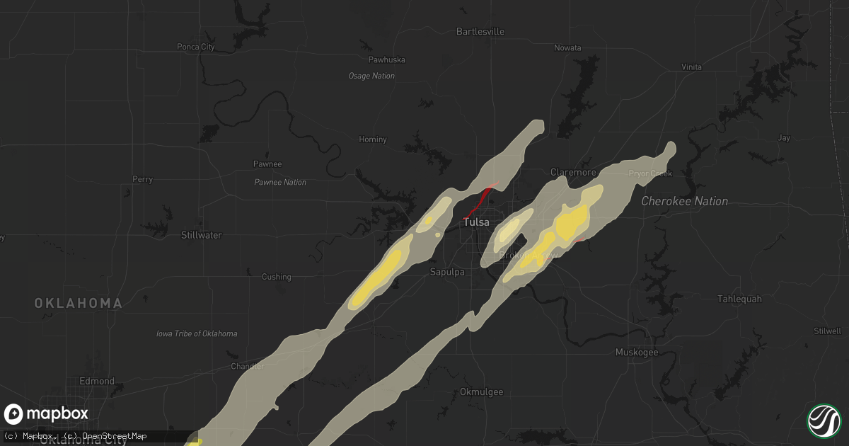 Hail map in Sand Springs, OK on March 6, 2026