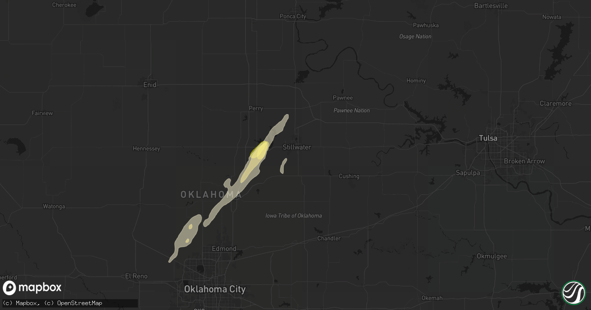 Hail map in Stillwater, OK on March 6, 2026