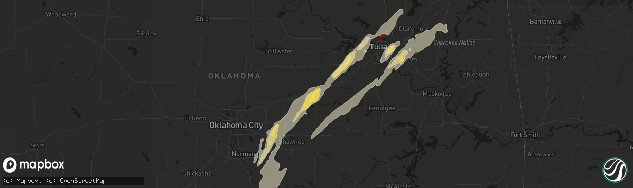 Hail map in Stroud, OK on March 6, 2026