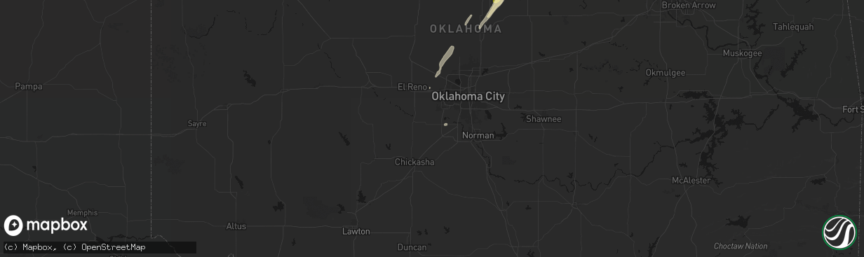 Hail map in Tuttle, OK on March 6, 2026