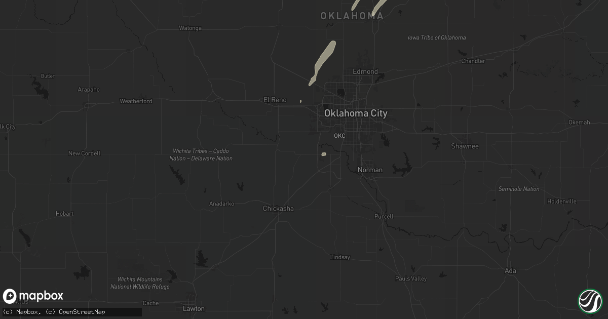 Hail map in Tuttle, OK on March 6, 2026