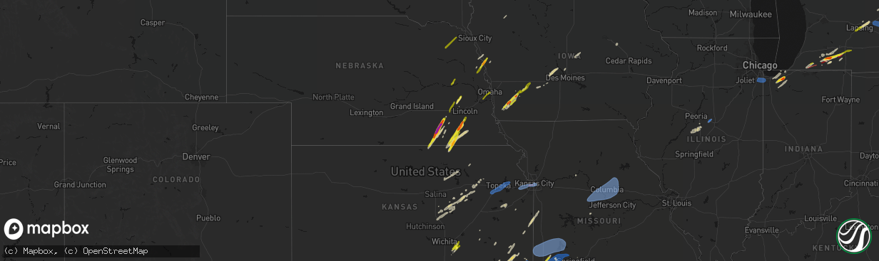 Hail map on March 6, 2026