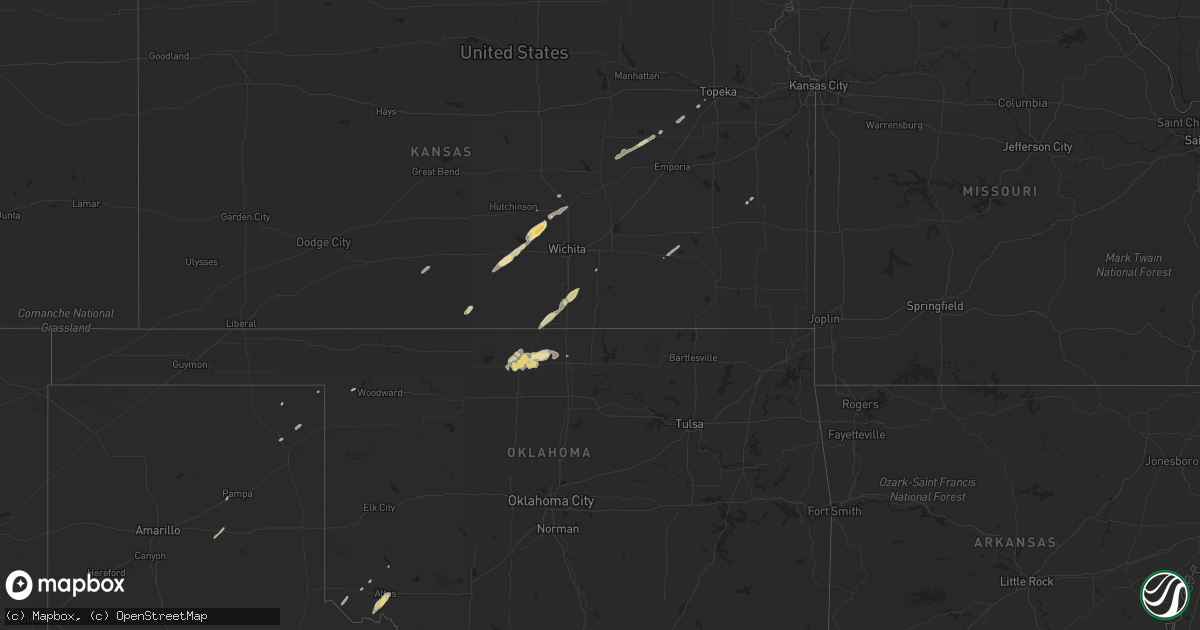 Hail map in Kansas on March 7, 2012
