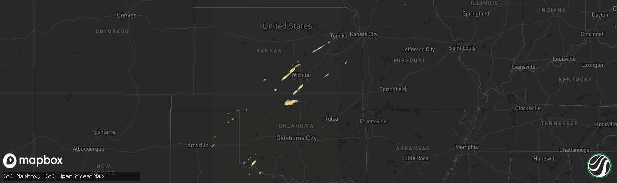 Hail map in Oklahoma on March 7, 2012