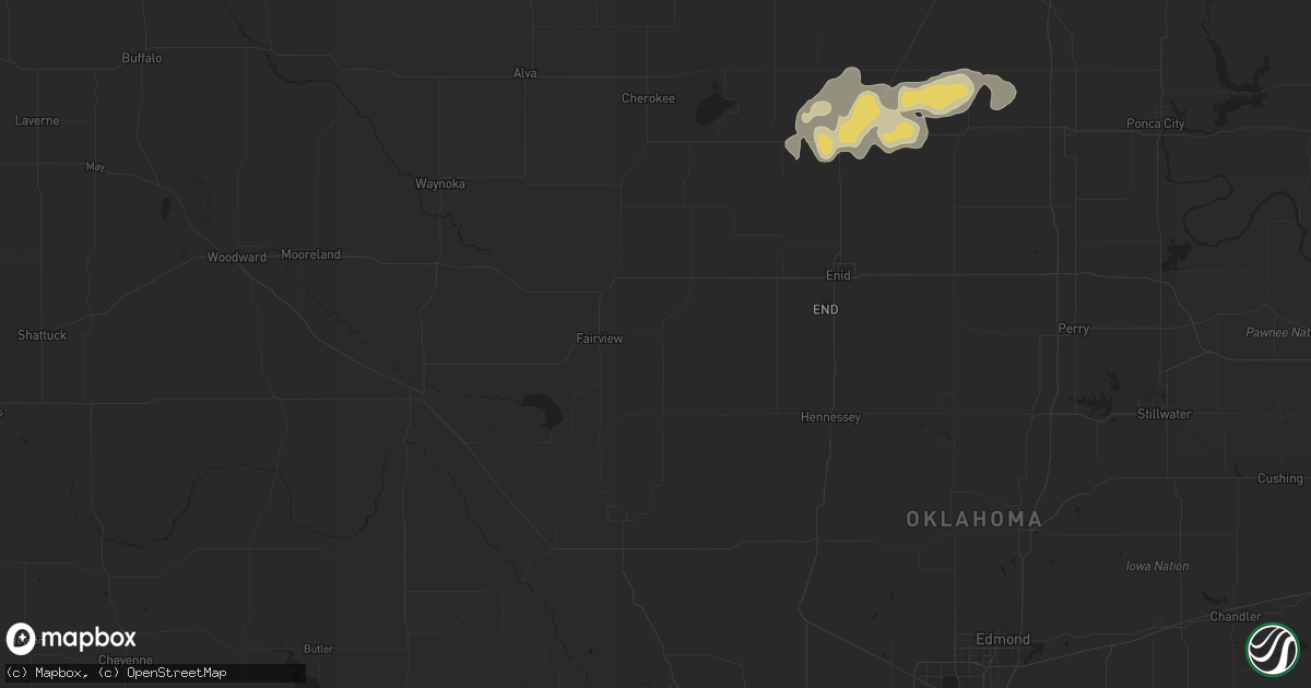 Hail map in Pond Creek, OK on March 7, 2012