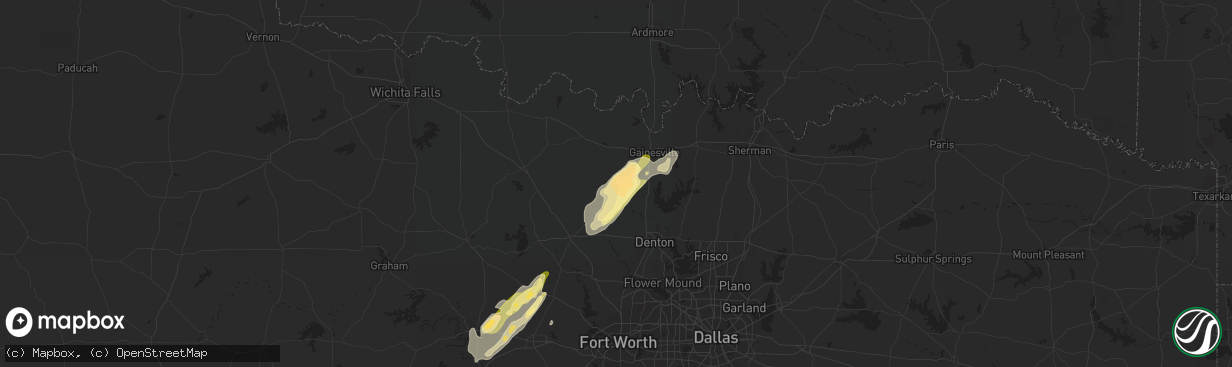 Hail map in Era, TX on March 7, 2016