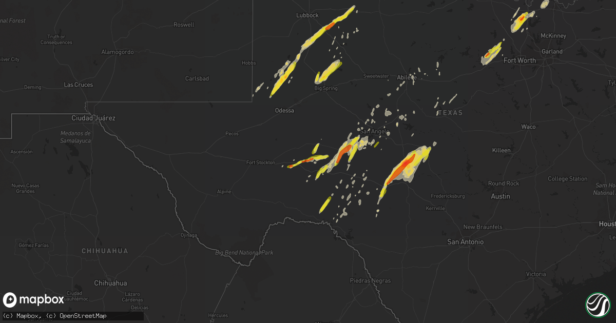 Hail map on March 7, 2016