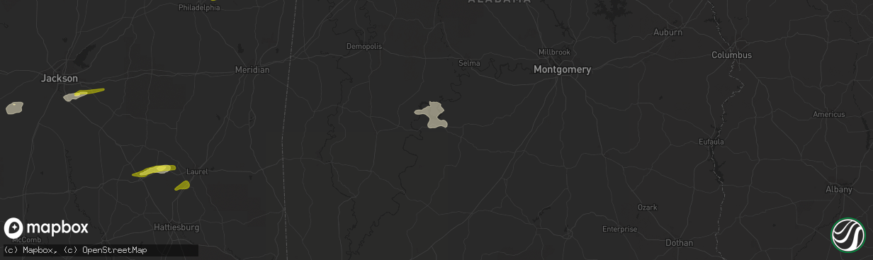 Hail map in Camden, AL on March 7, 2017