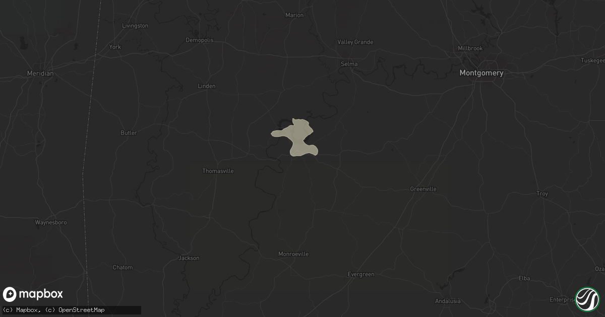 Hail map in Camden, AL on March 7, 2017