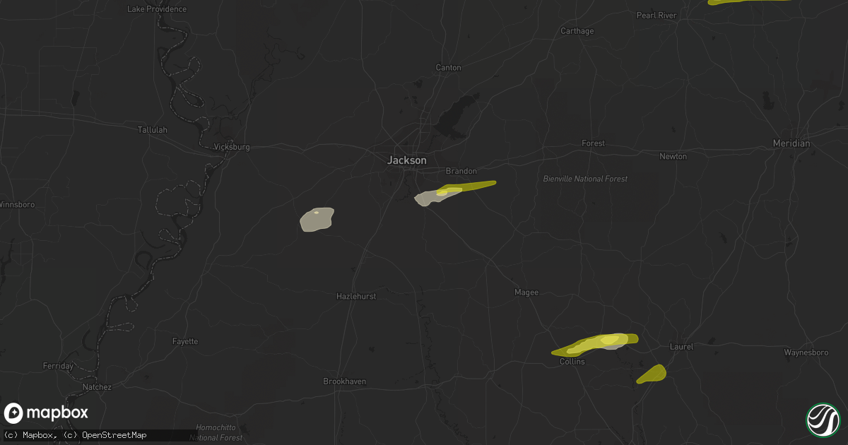 Hail map in Florence, MS on March 7, 2017
