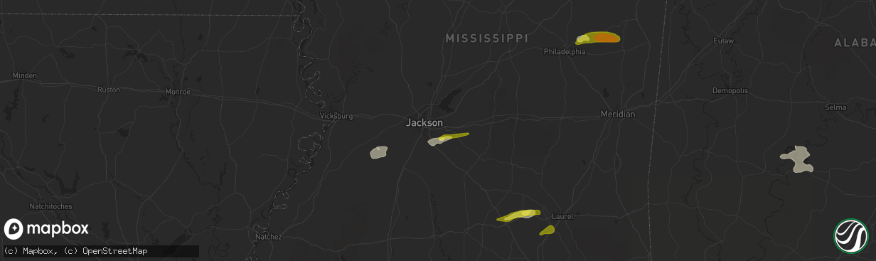 Hail map in Pearl, MS on March 7, 2017