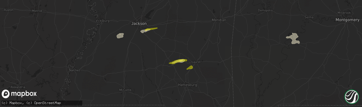 Hail map in Taylorsville, MS on March 7, 2017