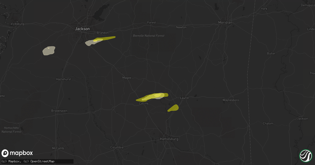 Hail map in Taylorsville, MS on March 7, 2017