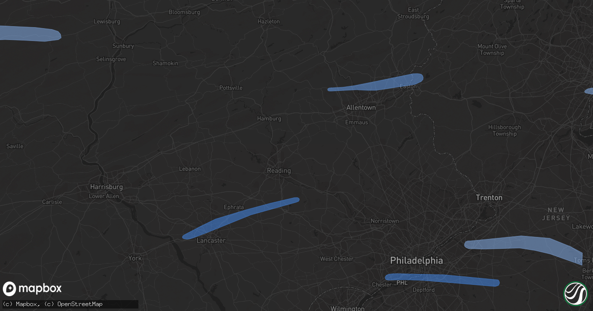 Hail map in Easton, PA on March 7, 2022