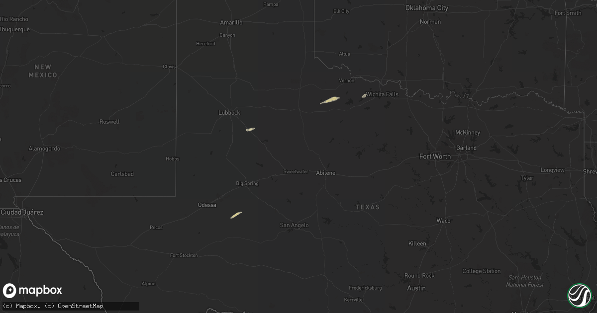 Hail map in Texas on March 7, 2023