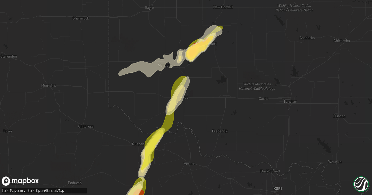 Hail map in Altus, OK on March 7, 2024