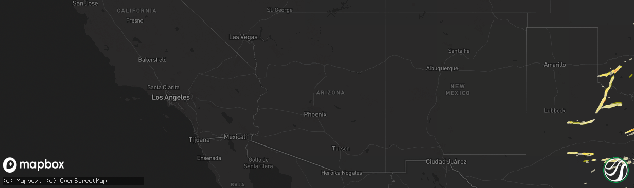 Hail map in Arizona on March 7, 2024