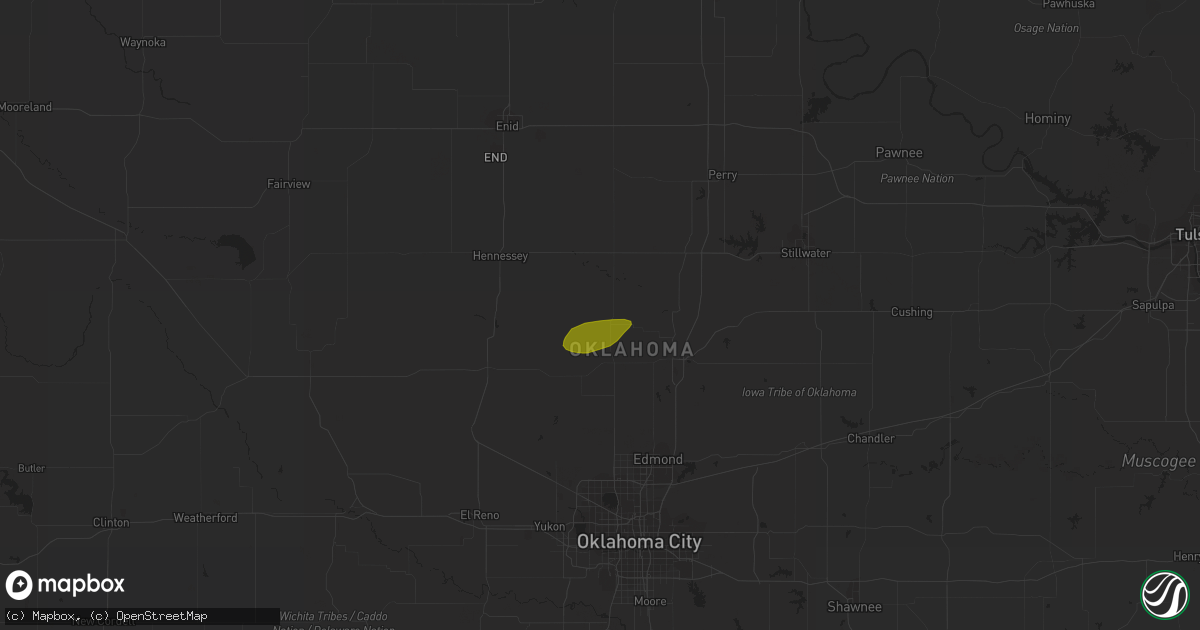 Hail map in Crescent, OK on March 7, 2024
