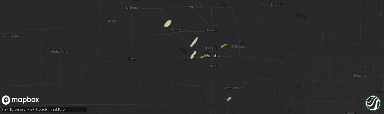 Hail map in Garden Plain, KS on March 7, 2024