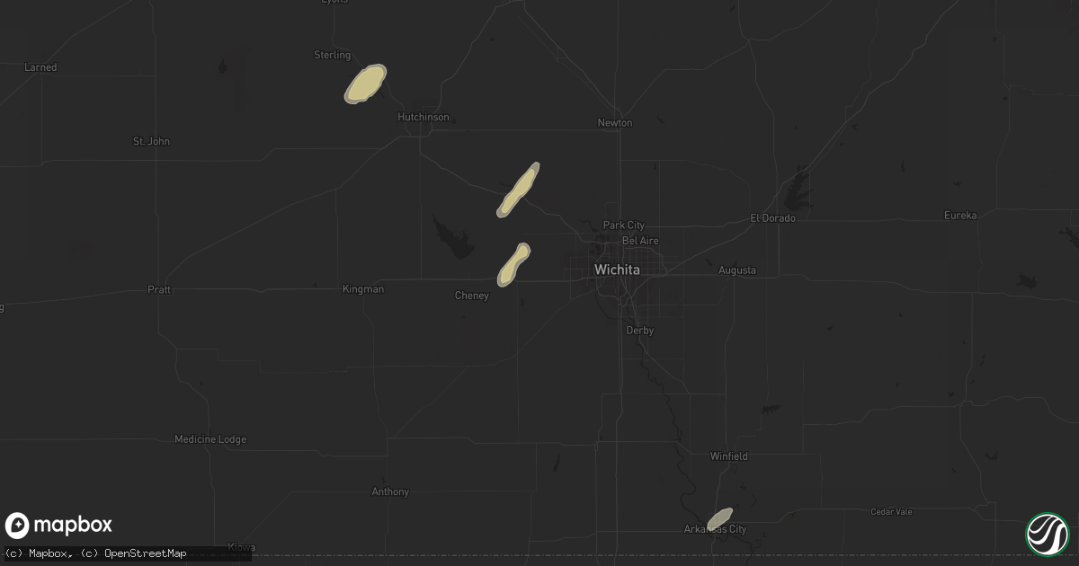 Hail map in Goddard, KS on March 7, 2024
