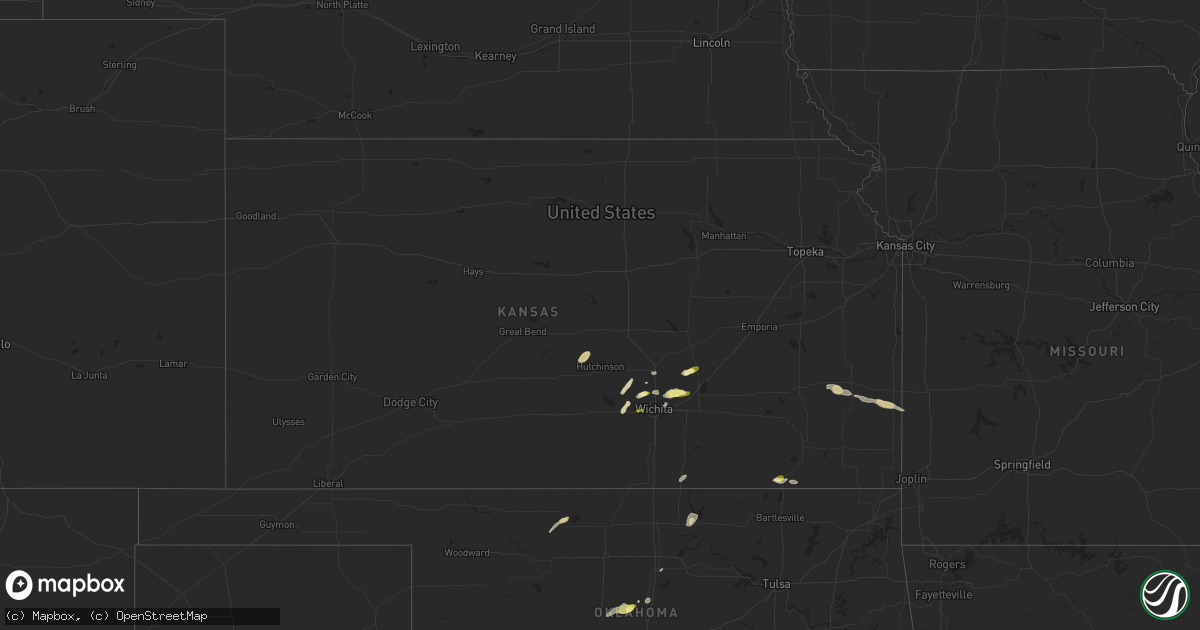 Hail map in Kansas on March 7, 2024