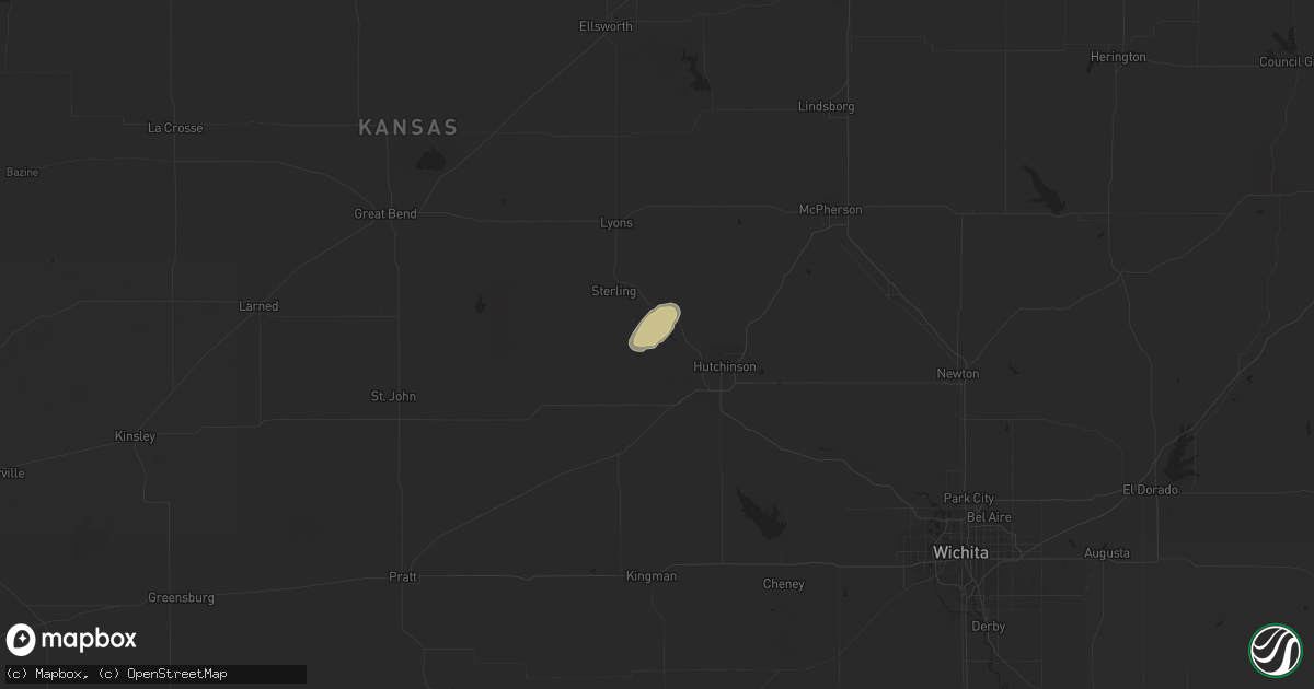 Hail map in Nickerson, KS on March 7, 2024