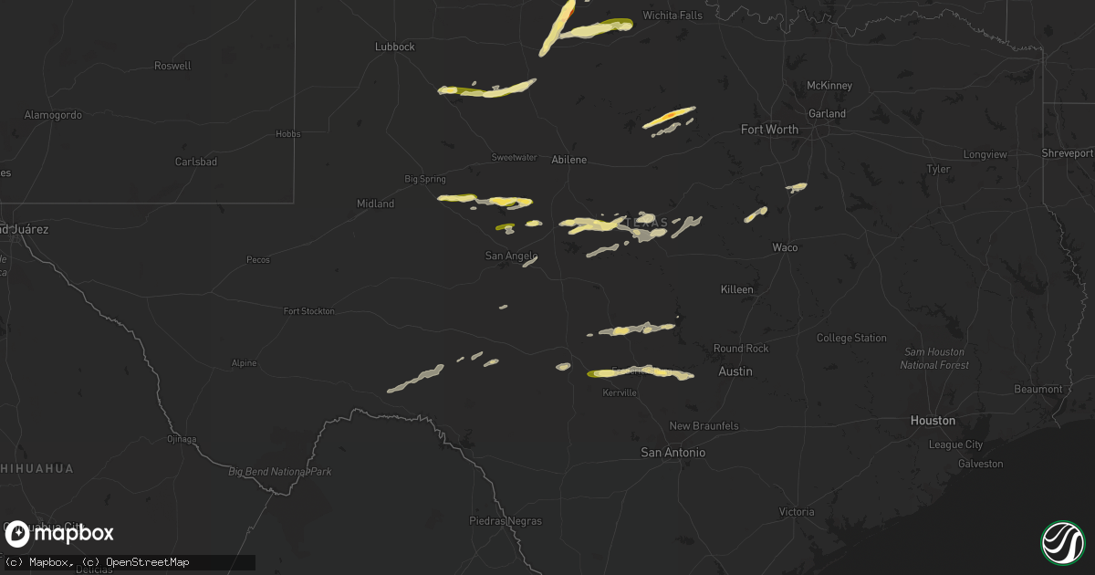 Hail map in Texas on March 7, 2024