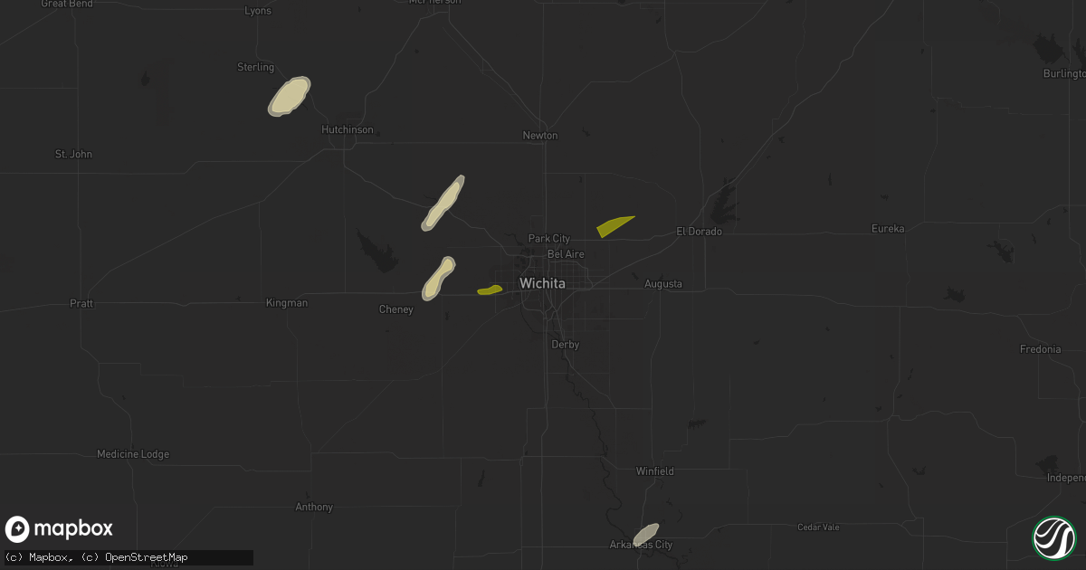 Hail map in Wichita, KS on March 7, 2024