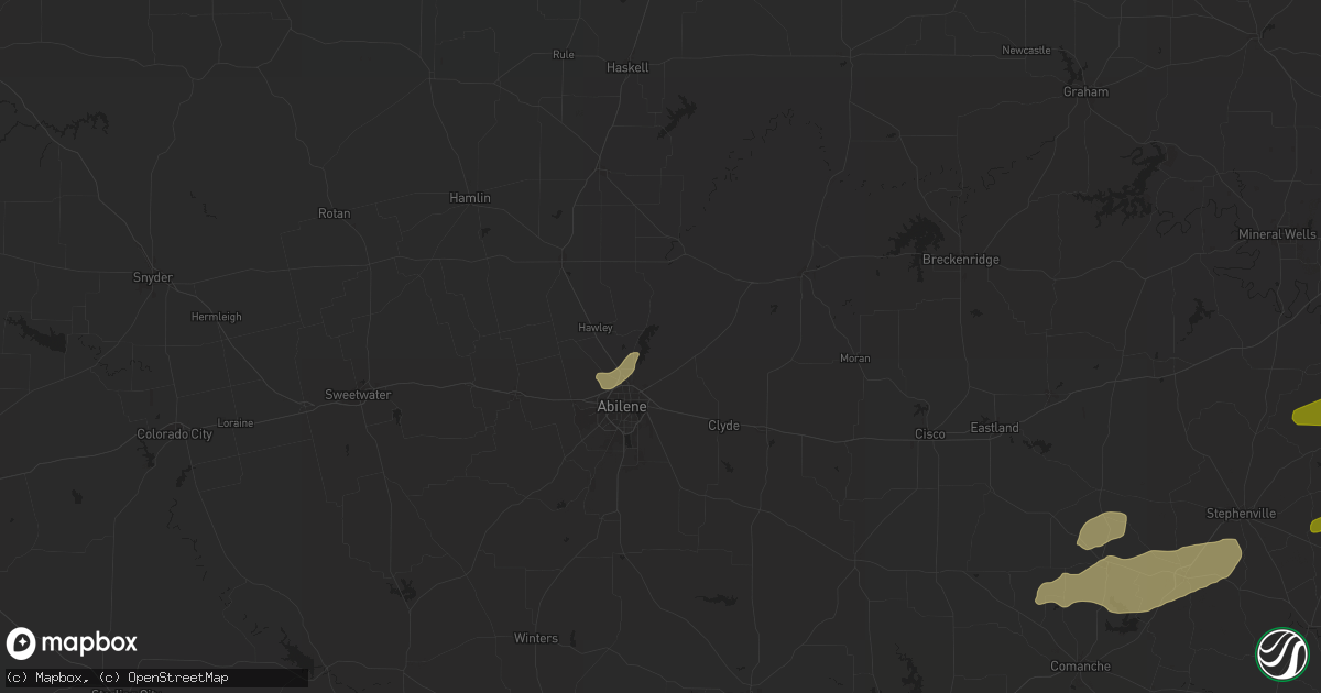Hail map in Abilene, TX on March 7, 2025