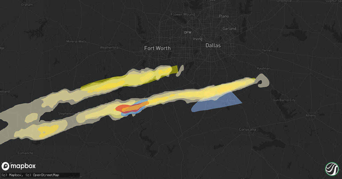 Hail map in Alvarado, TX on March 7, 2025