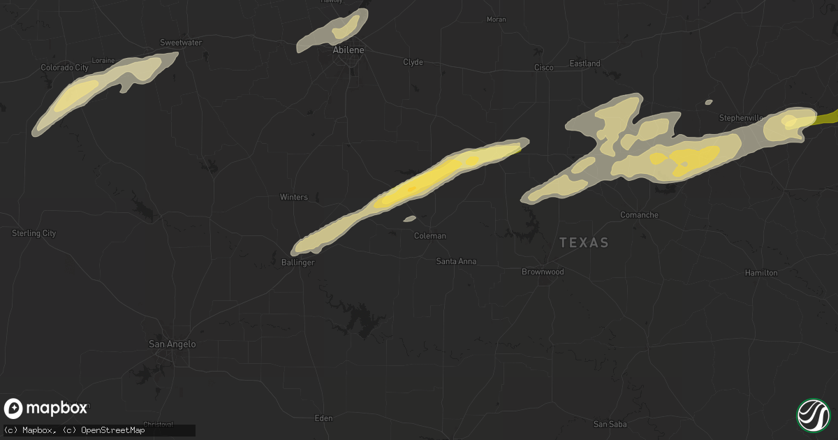 Hail map in Coleman, TX on March 7, 2025