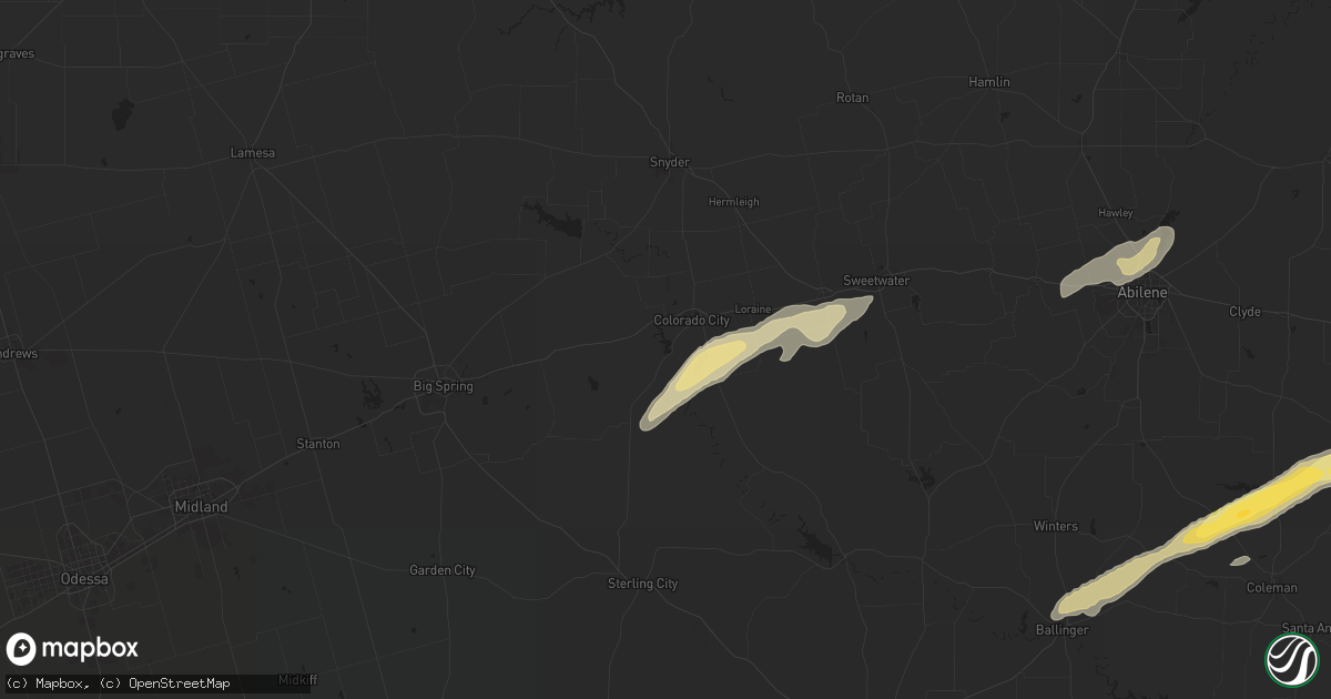 Hail map in Colorado City, TX on March 7, 2025