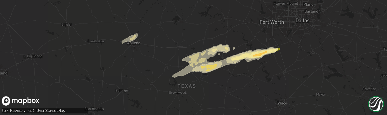 Hail map in Gorman, TX on March 7, 2025