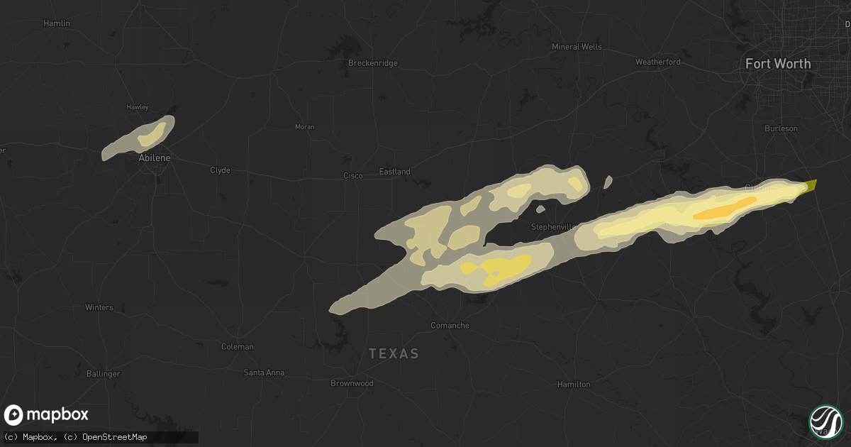 Hail map in Gorman, TX on March 7, 2025