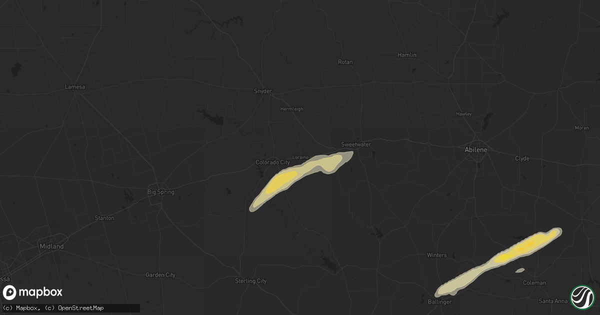 Hail map in Loraine, TX on March 7, 2025