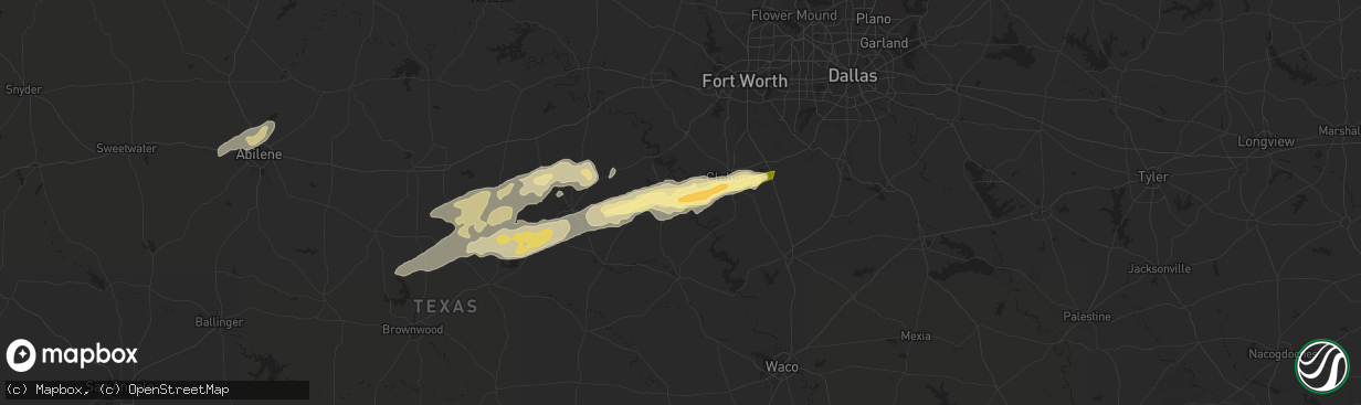 Hail map in Nemo, TX on March 7, 2025