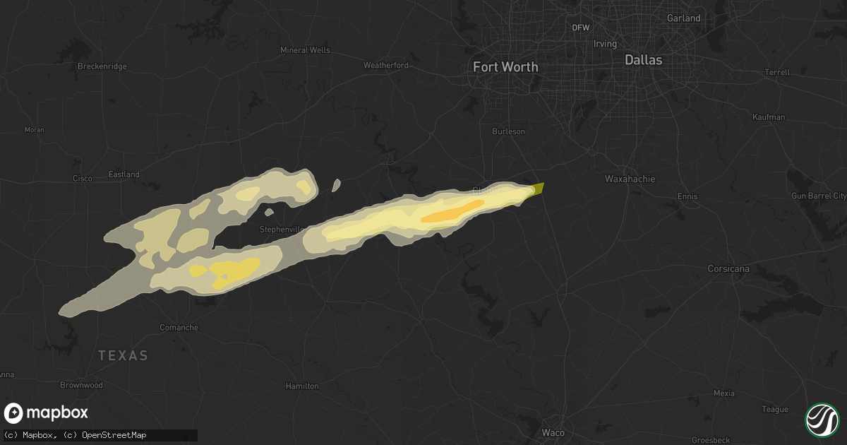 Hail map in Nemo, TX on March 7, 2025