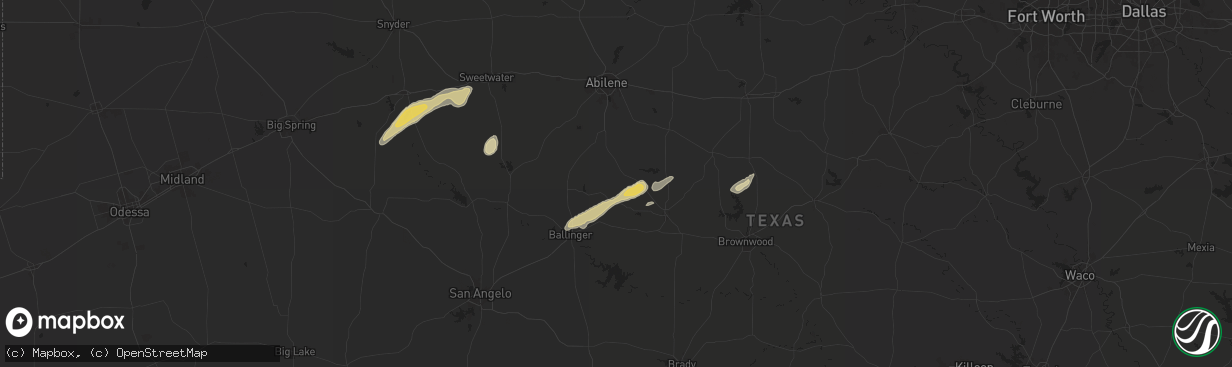 Hail map in Novice, TX on March 7, 2025