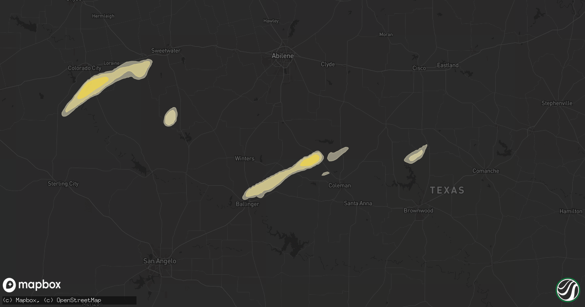 Hail map in Novice, TX on March 7, 2025