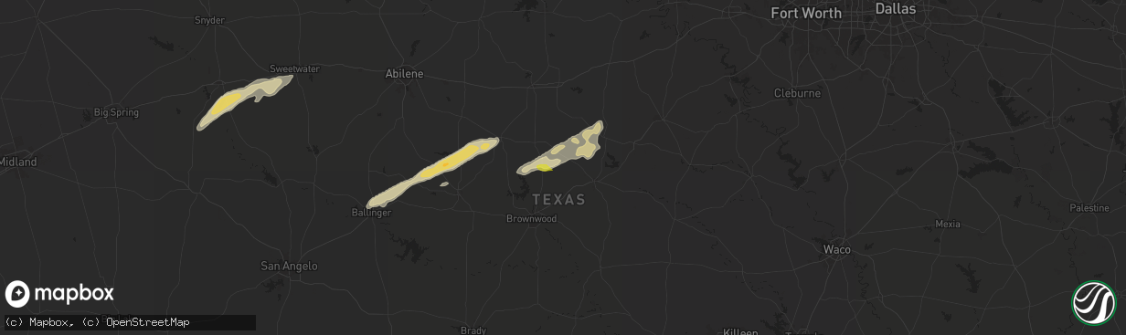 Hail map in Sidney, TX on March 7, 2025